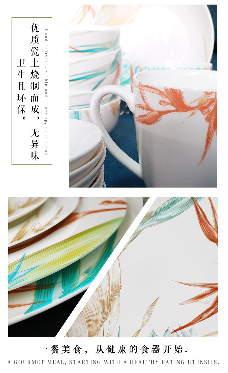 Foreign Trade New Product Bone Porcelain Plate Chinese Hand Painted Colorful Lotus Tableware Hotel Western Food/Steak Dish Creative Home Decorative Tray Foreign Trade New Product Bone Porcelain Plate Chinese Hand Painted Colorful Lotus Tableware Hotel Western Food/Steak Dish Creative Home Decorative Tray