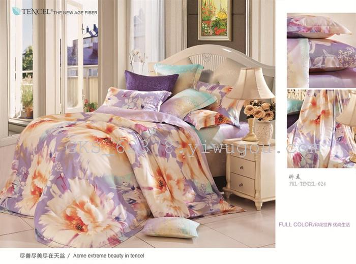 100%-double-sided 40 silk four piece bedding set drunk beauty 024 100%-double-sided 40 silk four piece bedding set drunk beauty 024