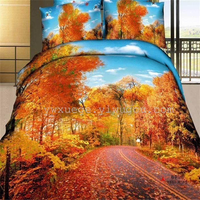 Cotton four set twill reactive printing 3D four sets of 100% cotton bedding set of four snow pigeon textile exports Cotton four set twill reactive printing 3D four sets of 100% cotton bedding set of four snow pigeon textile exports