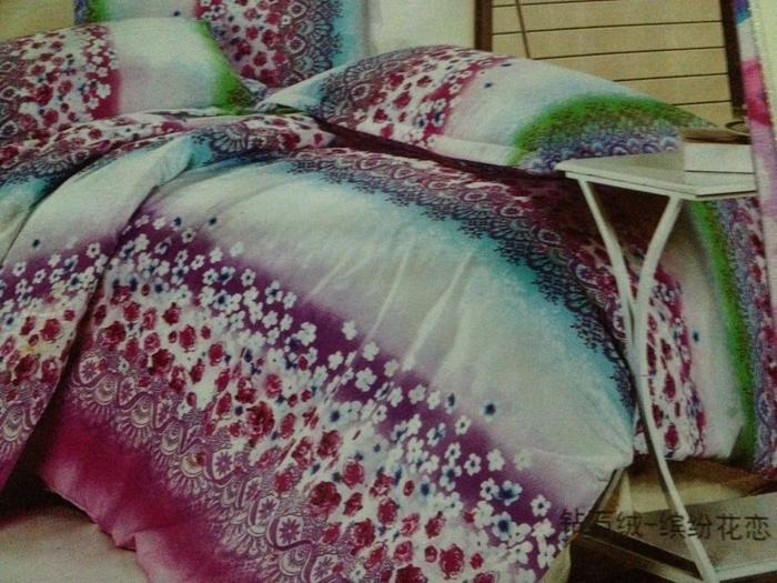 Ecological cotton active printing three - piece bedding set home textile manufacturers direct sales