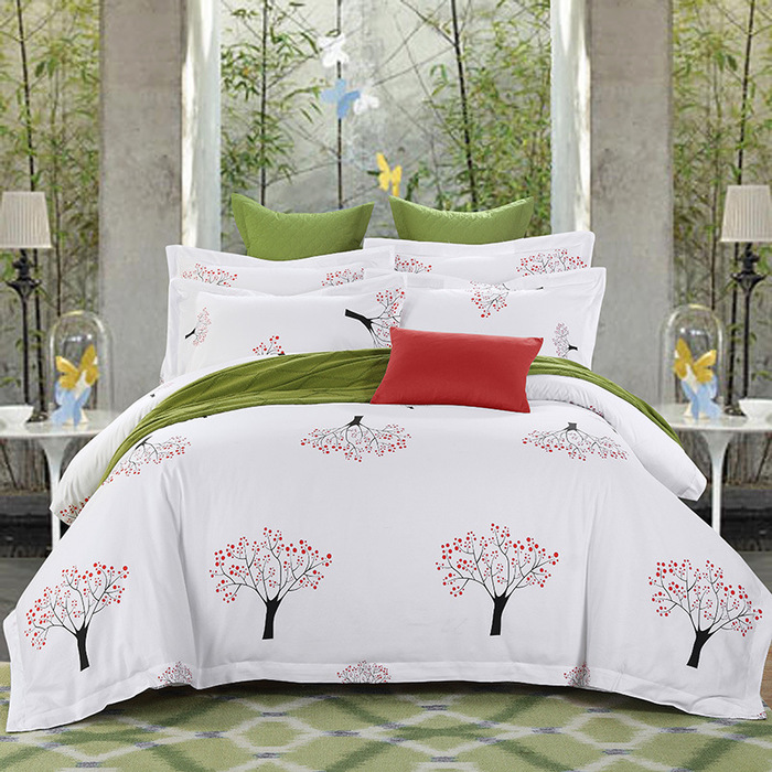 Hotel plain 4-p bedding set manufacturers selling foreign trade