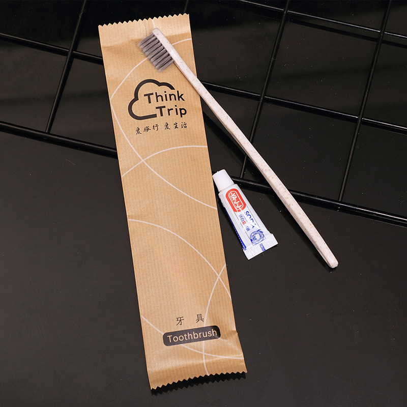 Hotel Special Toiletries Guest Room Hotel Disposable Toothbrush with Toothpaste B &amp; B Soft-Bristle Toothbrush Set Wholesale