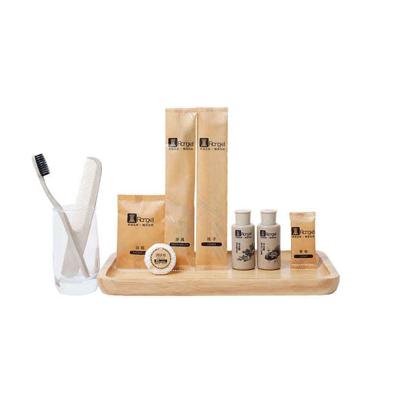 Factory Direct Sales Bed &amp; Breakfast Disposable Toiletry Set Hotel Hotel Toothbrush Kraft Paper Tooth-Cleaners Toothpaste Wholesale