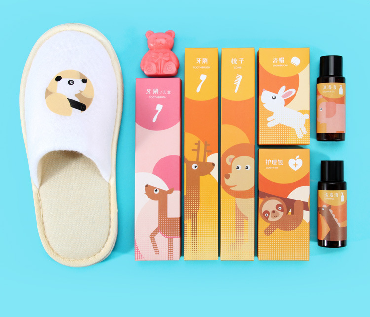 Daily use Children's Hotel Supplies Hotel Room Disposable Toiletries Toothbrush Toothpaste Set Two-in-One