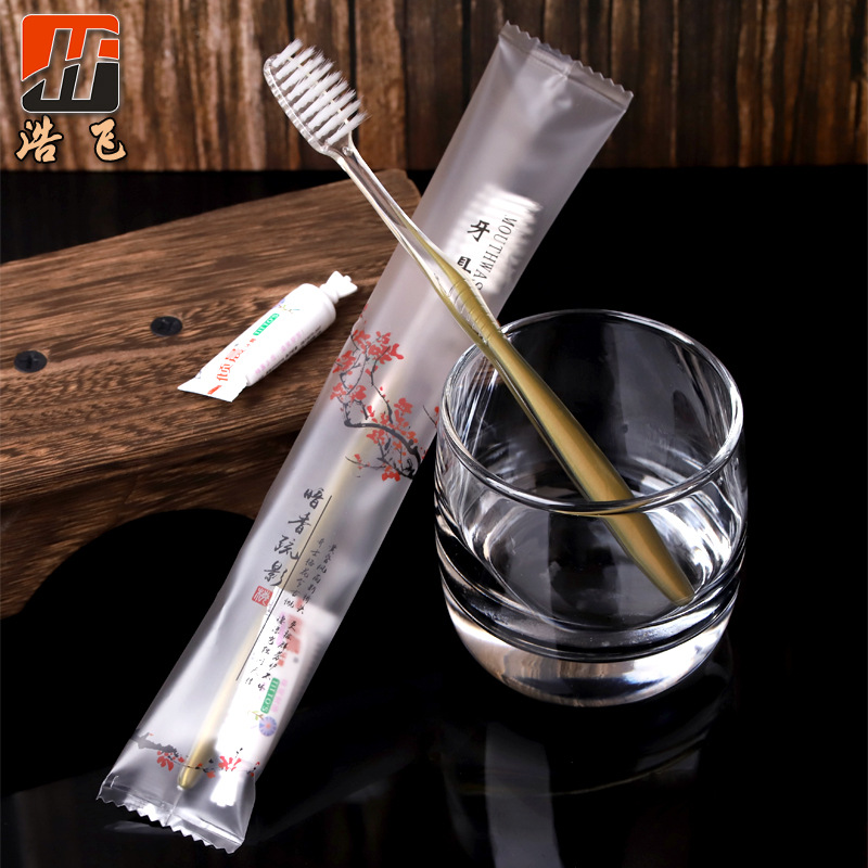 Hotel Disposable Toothbrush Toothbrush Set Hotel Rooms Toiletry Set Adult Soft-Bristle Toothbrush Toothpaste Wholesale
