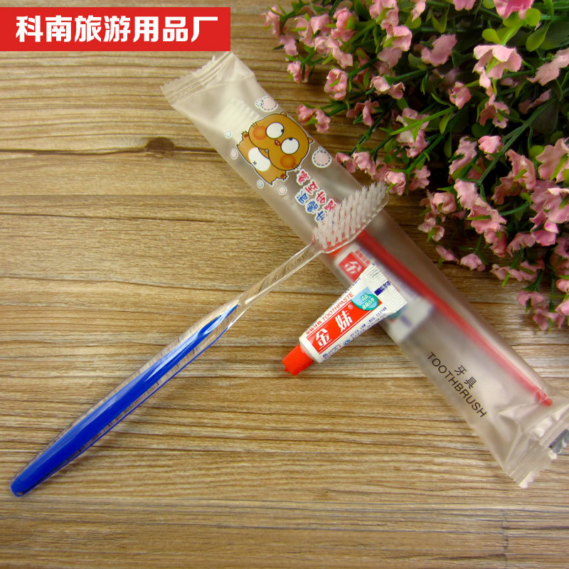 Free Shipping Hotel Supplies Disposable Tooth Set Wholesale Hotel Room Toothbrush Toothpaste 2-in-1 Washing Set