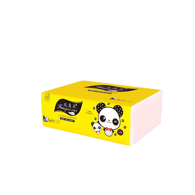 Four-Layer Wood Pulp Tissue 1 Pack 8 Pack Facial Tissue Household Affordable Embossed Napkin Sanitary Wholesale Paper
