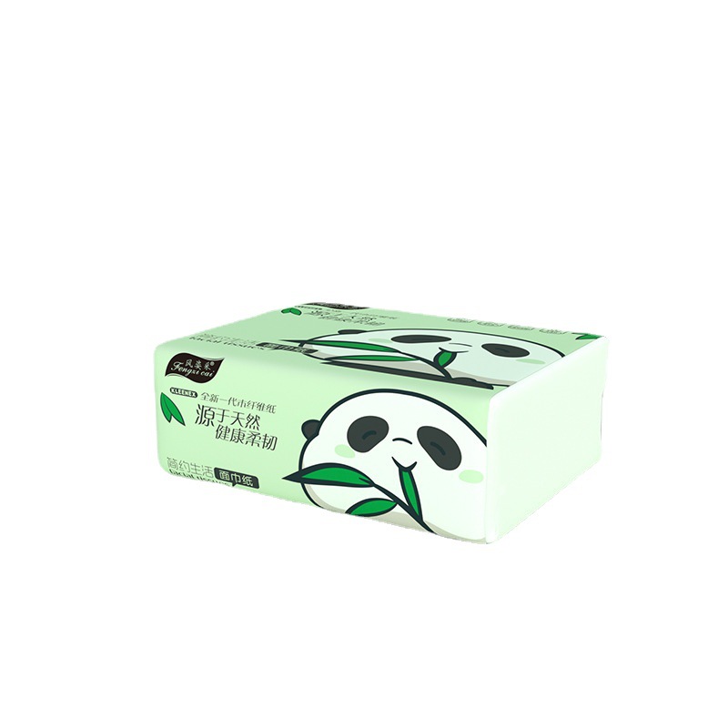 Four-Layer Wood Pulp Paper Towel Paper Extraction 1 Pack 8 Packaging Whole Box Wholesale Napkin Tissue Household Affordable Sanitary Facial Tissue Pumping