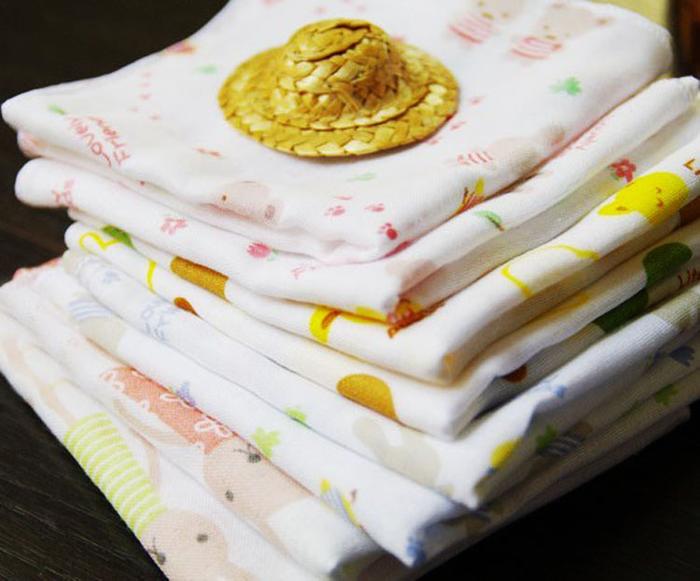 High density double gauze child handkerchief baby saliva towel handkerchief feeding napkin
