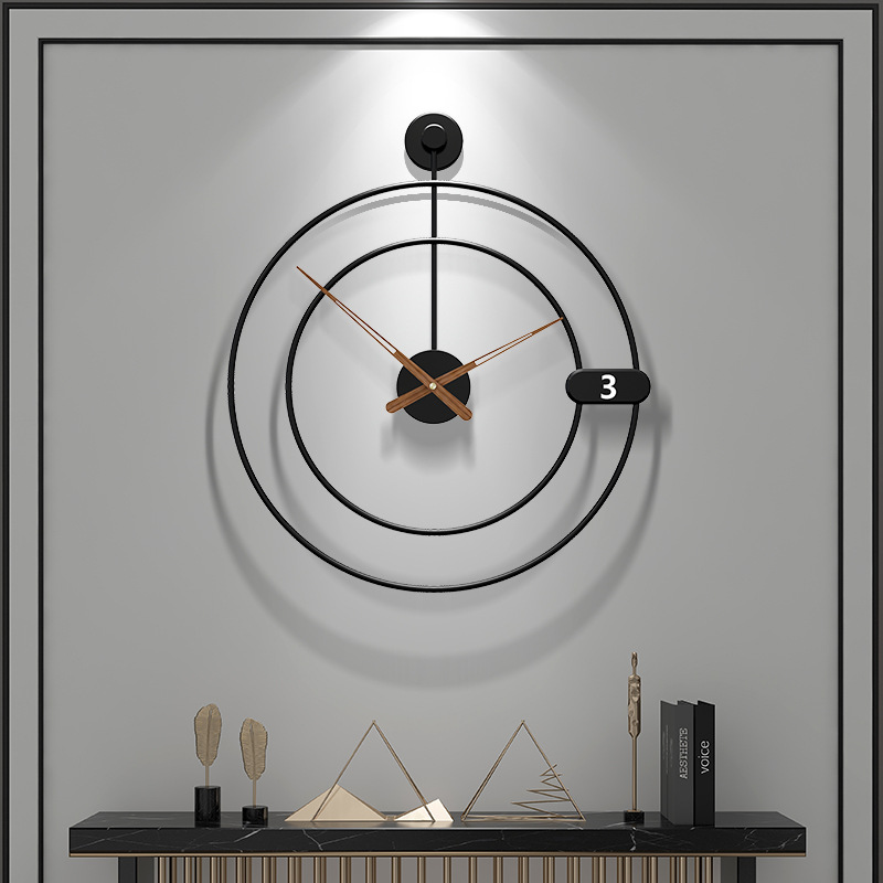 European-Style Simple Living Room Home Wall Clock Hallway Corridor Creative Decorative Clock Restaurant Iron Atmosphere Wall-Mounted Clock