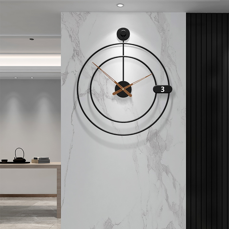 European-Style Simple Living Room Home Wall Clock Hallway Corridor Creative Decorative Clock Restaurant Iron Atmosphere Wall-Mounted Clock