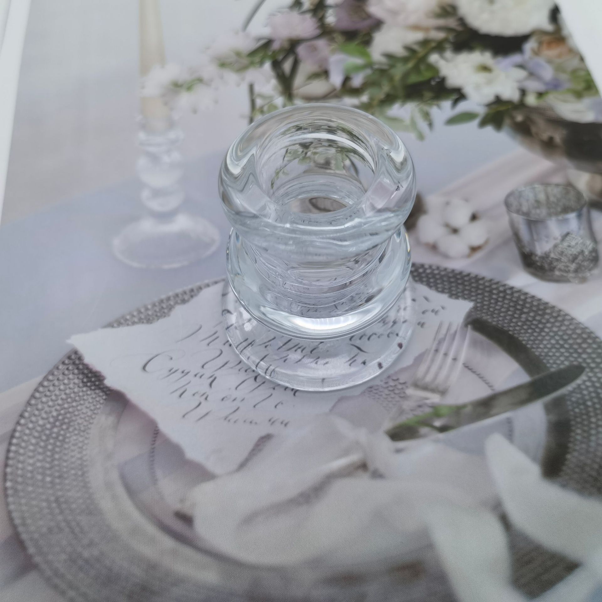 European-Style Pole Candle Candlestick Hotel Household Glass Candlestick Pole Candle Candlestick European-Style Pole Candle Candlestick Hotel Household Glass Candlestick Pole Candle Candlestick