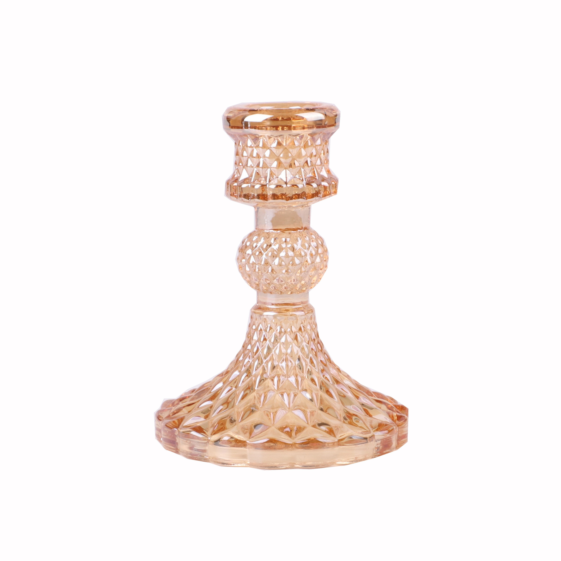 European-Style Simple Ins Glass Candlestick Home Pole Candle Base Romantic Dining Table Candle Holder Creative Home Decoration