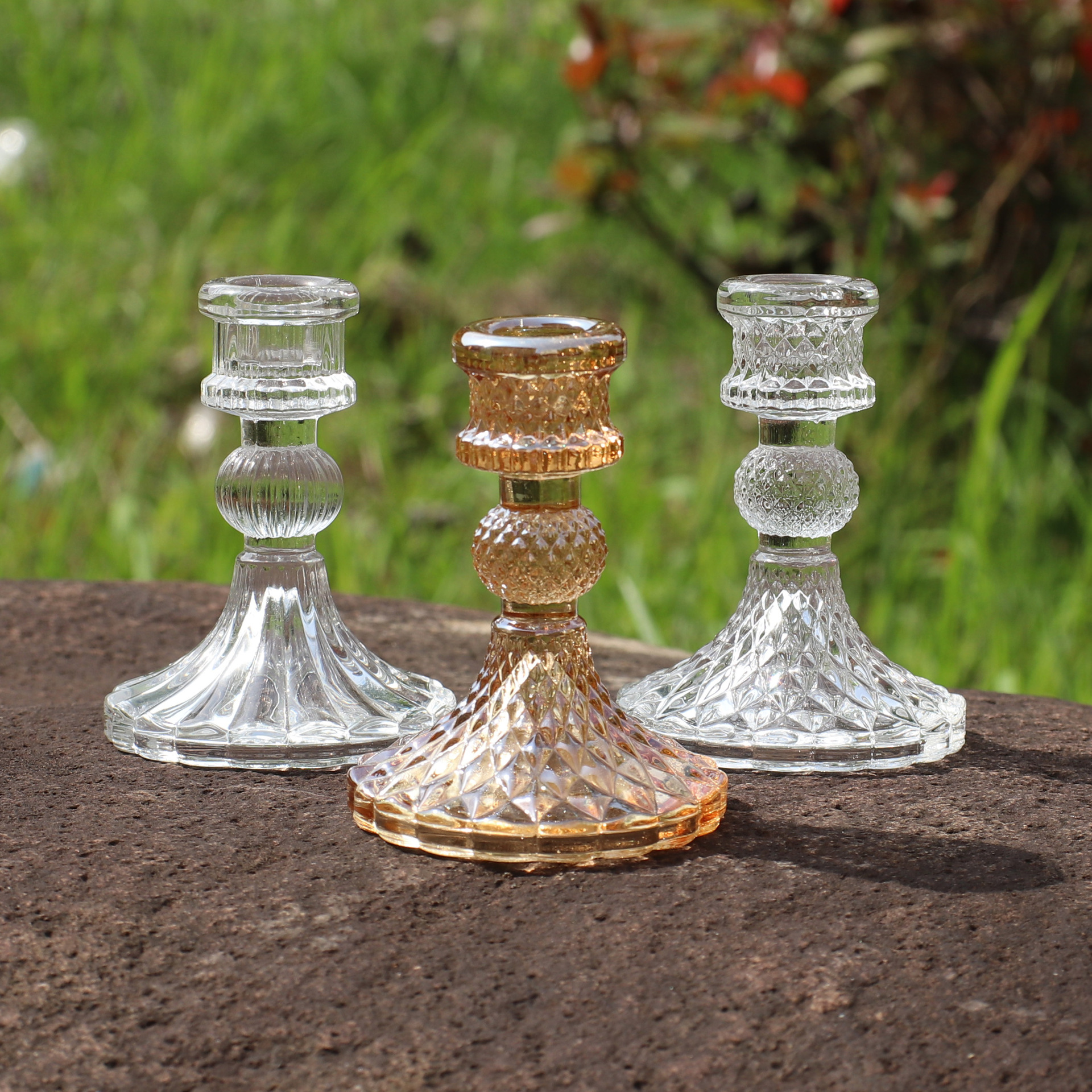 European-Style Simple Ins Glass Candlestick Home Pole Candle Base Romantic Dining Table Candle Holder Creative Home Decoration European-Style Simple Ins Glass Candlestick Home Pole Candle Base Romantic Dining Table Candle Holder Creative Home Decoration
