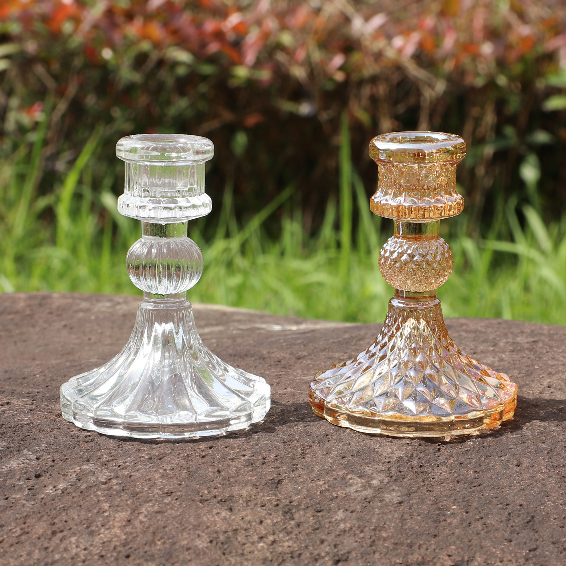 European-Style Simple Ins Glass Candlestick Home Pole Candle Base Romantic Dining Table Candle Holder Creative Home Decoration European-Style Simple Ins Glass Candlestick Home Pole Candle Base Romantic Dining Table Candle Holder Creative Home Decoration