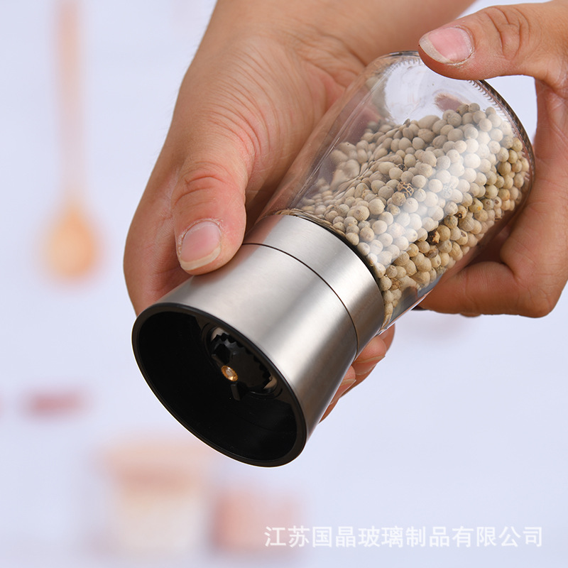 Manual Grinding Device Pepper Mill Bottle Glass Seasoning Bottle Ceramic Core Pepper and Salt Grinding Machine Cross-Border in Stock Wholesale Manual Grinding Device Pepper Mill Bottle Glass Seasoning Bottle Ceramic Core Pepper and Salt Grinding Machine Cross-Border in Stock Wholesale