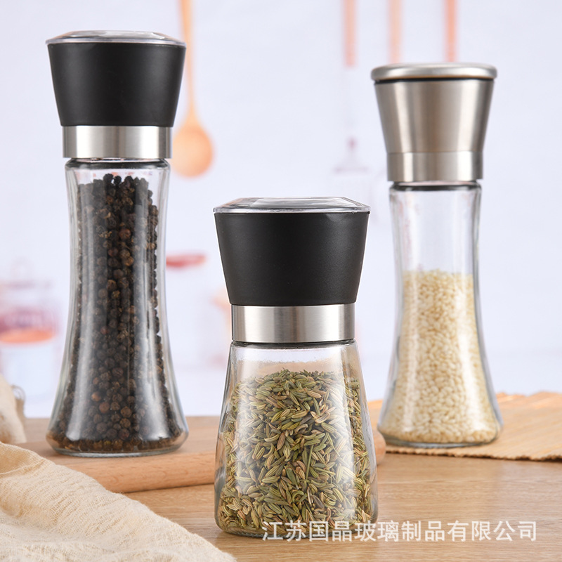 Manual Grinding Device Pepper Mill Bottle Glass Seasoning Bottle Ceramic Core Pepper and Salt Grinding Machine Cross-Border in Stock Wholesale Manual Grinding Device Pepper Mill Bottle Glass Seasoning Bottle Ceramic Core Pepper and Salt Grinding Machine Cross-Border in Stock Wholesale