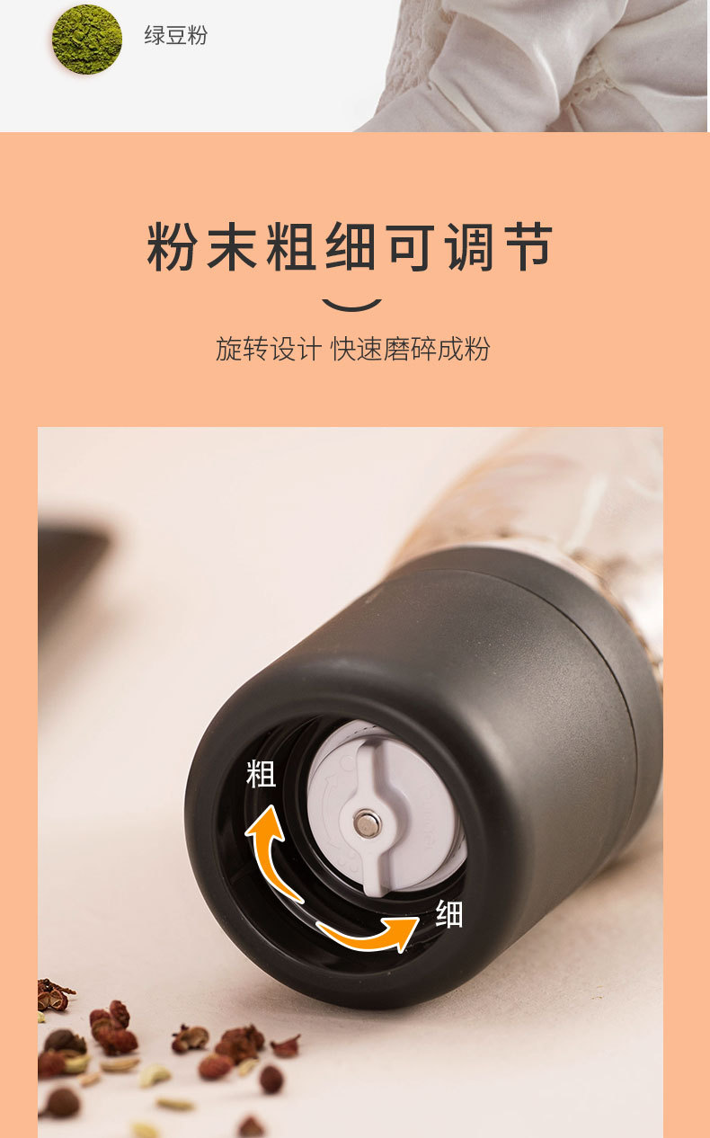 Pepper Household Stainless Steel Manual Grinding Pepper Machine Sea Salt Seasoning Jar Ground Black Pepper Mill Bottle Pepper Household Stainless Steel Manual Grinding Pepper Machine Sea Salt Seasoning Jar Ground Black Pepper Mill Bottle
