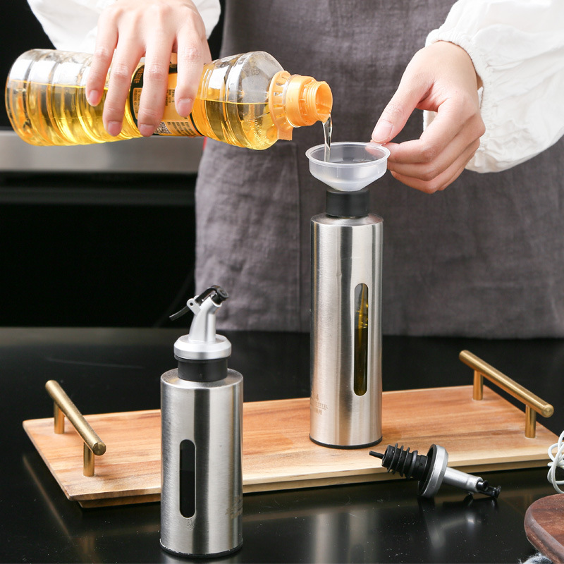 visual leakproof oil pot gift funnel seasoning bottle vinegar bottle sugar salt pepper transparent multipurpose pot