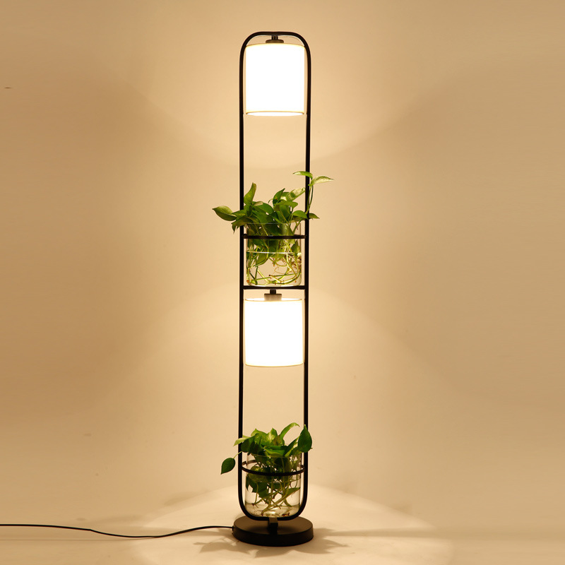 American style tieyi floor lamp simple modern sitting room study bedroom vertical plant hydroponic decoration floor lamp