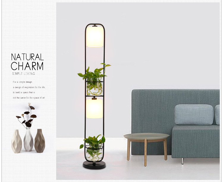 American style tieyi floor lamp simple modern sitting room study bedroom vertical plant hydroponic decoration floor lamp