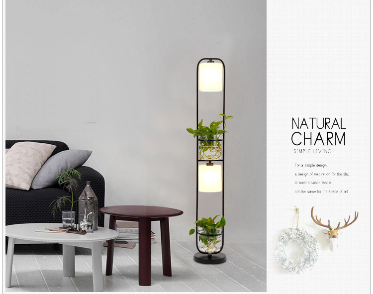 American style tieyi floor lamp simple modern sitting room study bedroom vertical plant hydroponic decoration floor lamp