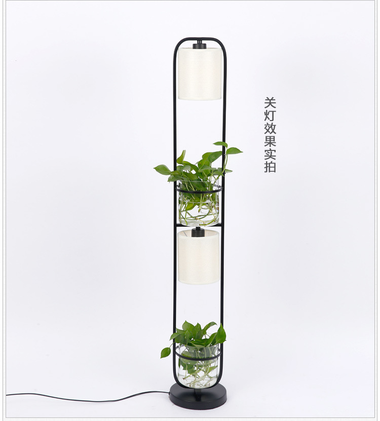 American style tieyi floor lamp simple modern sitting room study bedroom vertical plant hydroponic decoration floor lamp