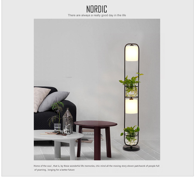 American style tieyi floor lamp simple modern sitting room study bedroom vertical plant hydroponic decoration floor lamp