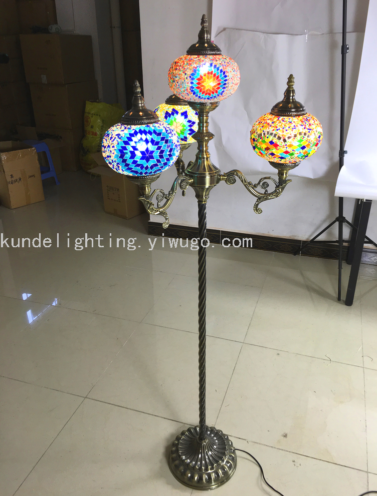 Four-Head Turkish-Style Floor Lamp Mosaic Floor Lamp