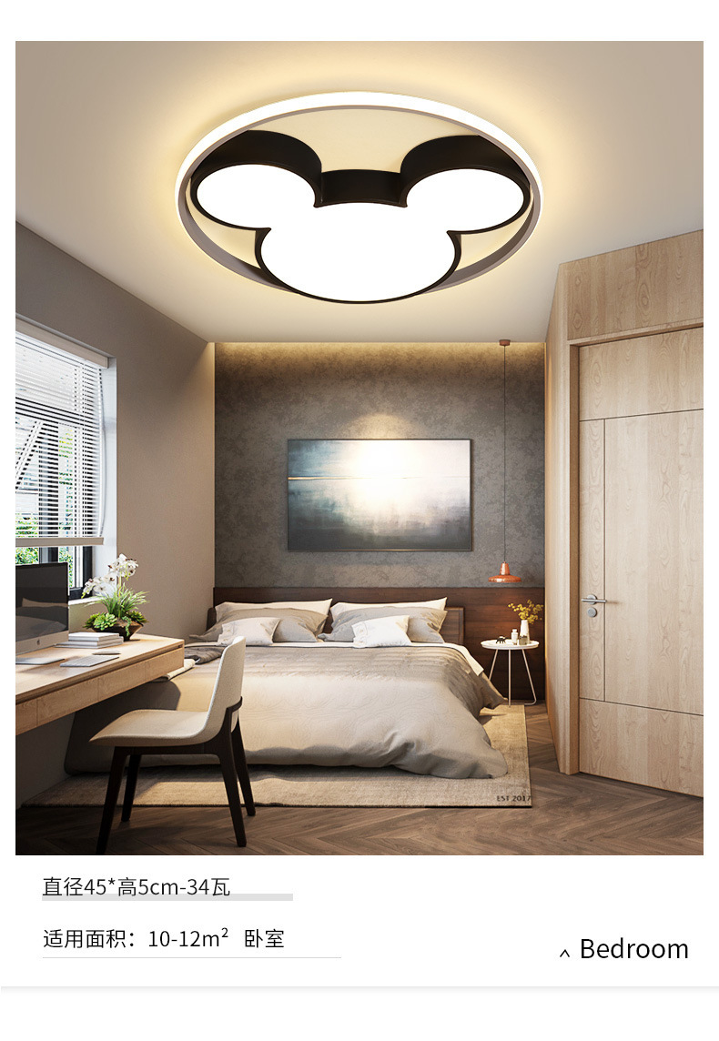 Led bedroom ceiling lamp Stylish creative personality acrylic household lamp cartoon Mickey Mouse children's room lamps Led bedroom ceiling lamp Stylish creative personality acrylic household lamp cartoon Mickey Mouse children's room lamps