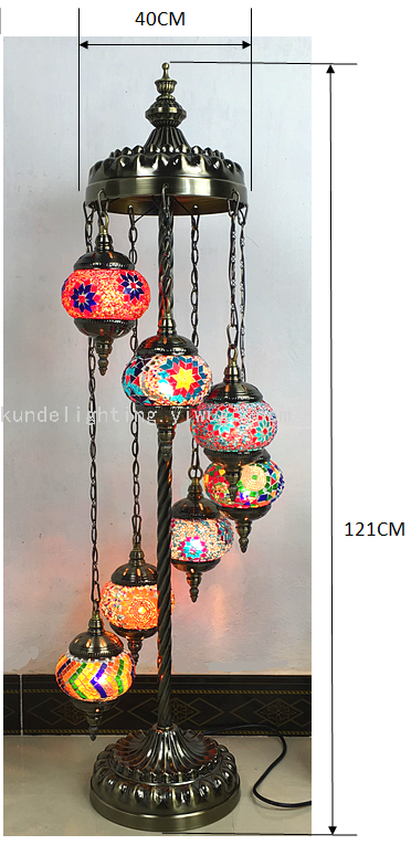 Multi-Head Turkish Style Floor Lamp Mosaic Floor Lamp Exported to Pakistan