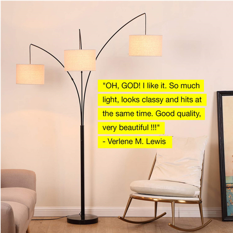Amazon cross - border three - head cloth cover arc floor lamp modern simple floor lamp Amazon cross - border three - head cloth cover arc floor lamp modern simple floor lamp