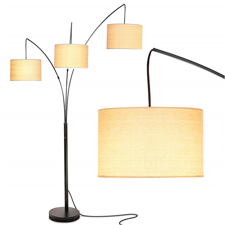 Amazon cross - border three - head cloth cover arc floor lamp modern simple floor lamp Amazon cross - border three - head cloth cover arc floor lamp modern simple floor lamp
