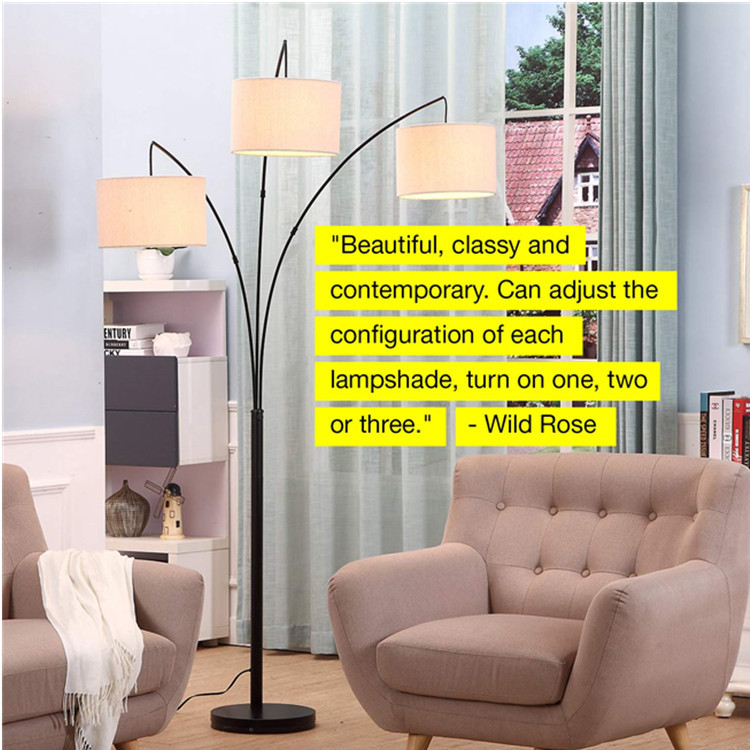 Amazon cross - border three - head cloth cover arc floor lamp modern simple floor lamp Amazon cross - border three - head cloth cover arc floor lamp modern simple floor lamp