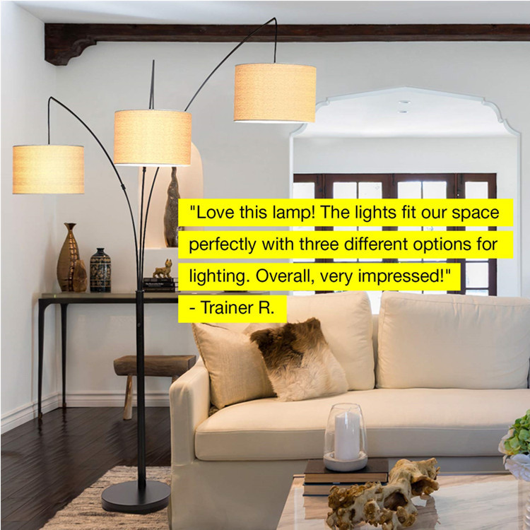 Amazon cross - border three - head cloth cover arc floor lamp modern simple floor lamp Amazon cross - border three - head cloth cover arc floor lamp modern simple floor lamp