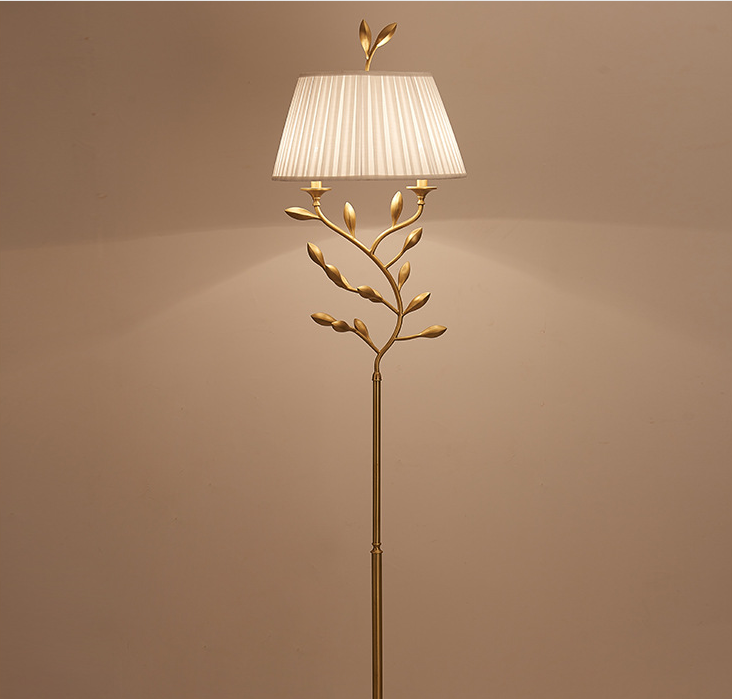 Full copper American rural floor lamp sitting room bedroom study floor lamp warm romantic European contracted floor lamp Full copper American rural floor lamp sitting room bedroom study floor lamp warm romantic European contracted floor lamp