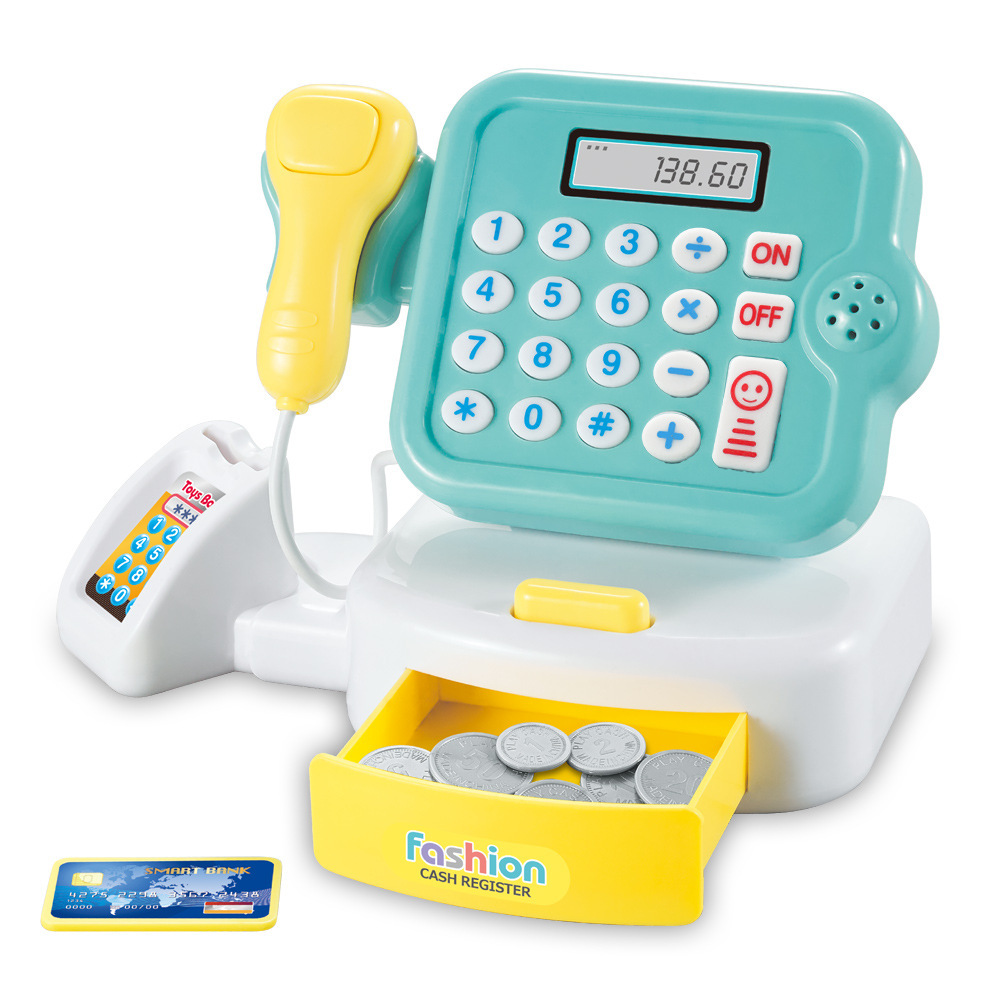 Play House Toy Supermarket Cash Register Electric Lamplight MultiFunctional Girl ParentChild Interaction Toys