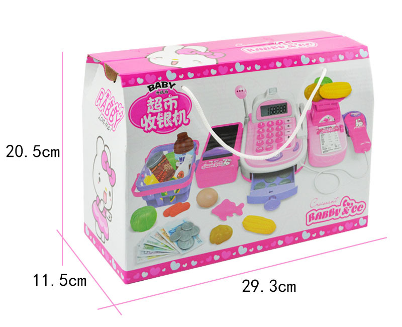 Children Play House Simulation Electric Cash Register Toy Supermarket Cashier Machine with Shopping Basket Gift Set Wholesale Children Play House Simulation Electric Cash Register Toy Supermarket Cashier Machine with Shopping Basket Gift Set Wholesale