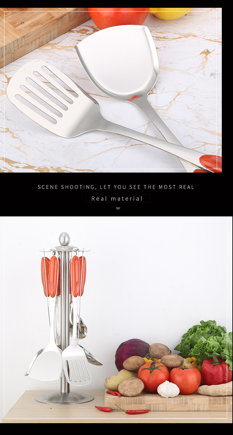 Stainless Steel Kitchenware Kitchen Home Cooking Spatula Colander Hanging Anti-Scald Handle Design Factory Wholesale Stainless Steel Kitchenware Kitchen Home Cooking Spatula Colander Hanging Anti-Scald Handle Design Factory Wholesale