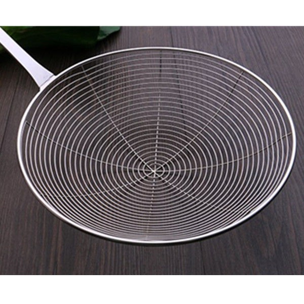 Colander Stainless Steel Big Strainer Colander Corn Handle Thickened Fried Food Colander Noodles Strainer Noodle Cooking Tool Long Handle Kitchen