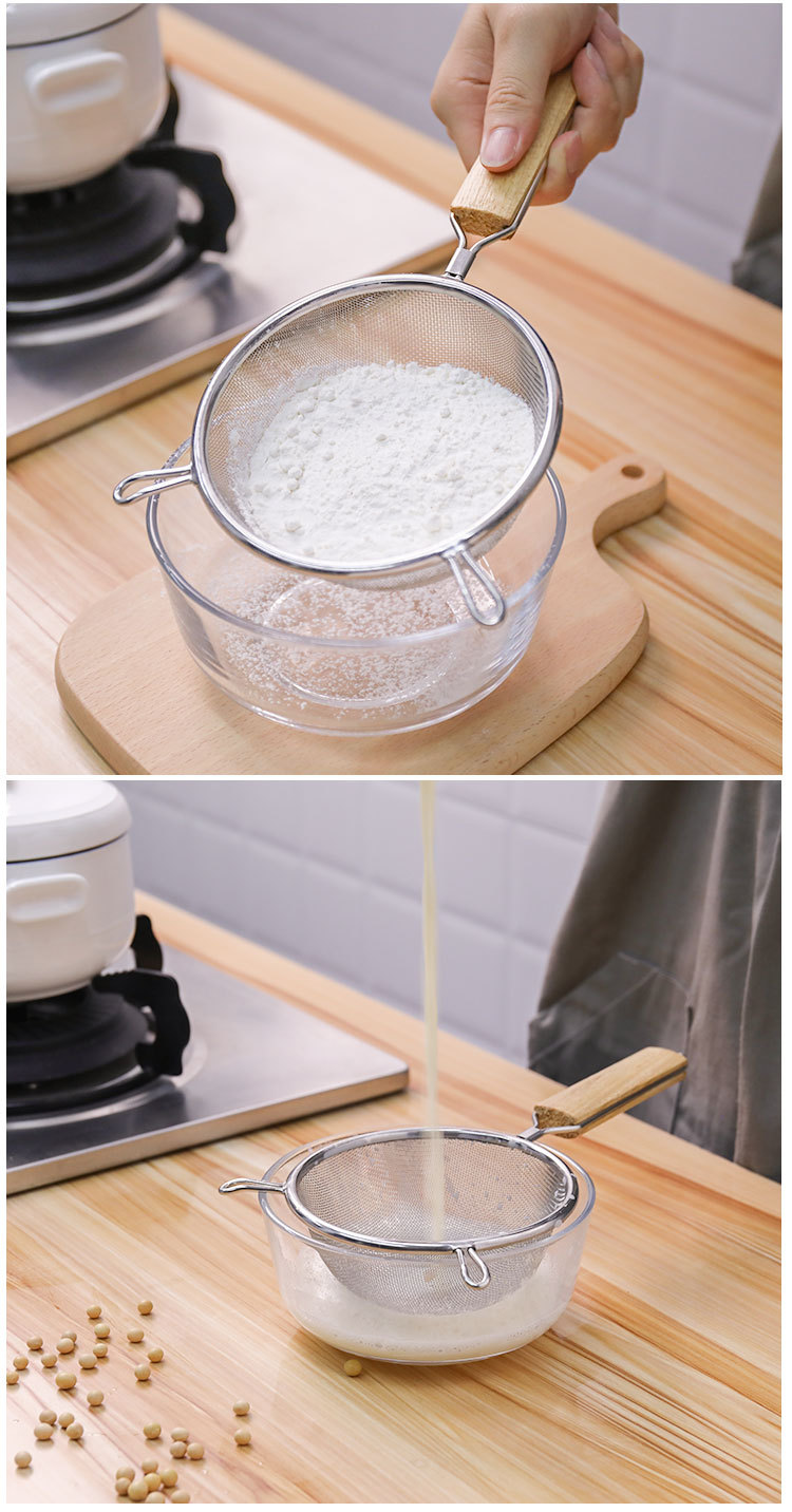 Stainless Steel Colander Wooden Handle Binaural Deep Frying Spoon Household Kitchenware Noodles Strainer Strainer Filter Net Stainless Steel Colander Wooden Handle Binaural Deep Frying Spoon Household Kitchenware Noodles Strainer Strainer Filter Net