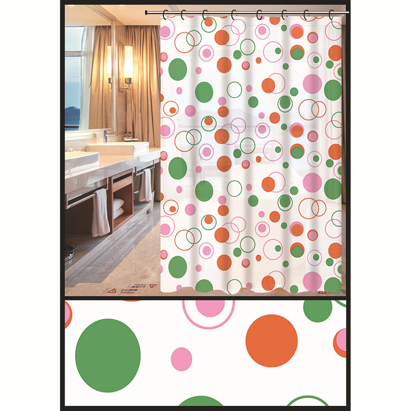 New dacron printing shower curtain thickened dacron shower curtain fabric no perforation bathroom hanging curtain bathroom curtain