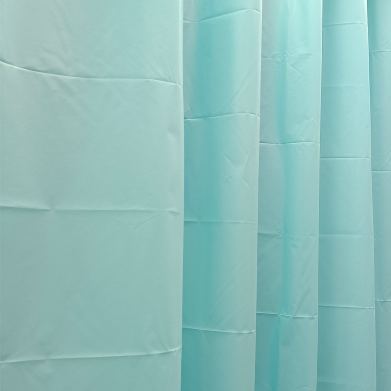 Exclusive for Cross-Border Waterproof Shower Curtain Household Shower Curtain Wholesale Pure Color Shower Curtain Fabric Custom Logo Punch-Free Shower Curtain
