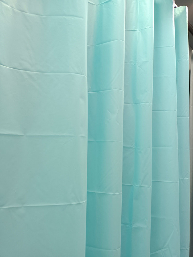 Exclusive for Cross-Border Waterproof Shower Curtain Household Shower Curtain Wholesale Pure Color Shower Curtain Fabric Custom Logo Punch-Free Shower Curtain