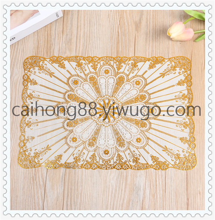 Rectangular 25 * 37 cm environmentally friendly table mat heat insulation pad waterproof non - slip western food mat PVC material table mat tray pad Rectangular 25 * 37 cm environmentally friendly table mat heat insulation pad waterproof non - slip western food mat PVC material table mat tray pad