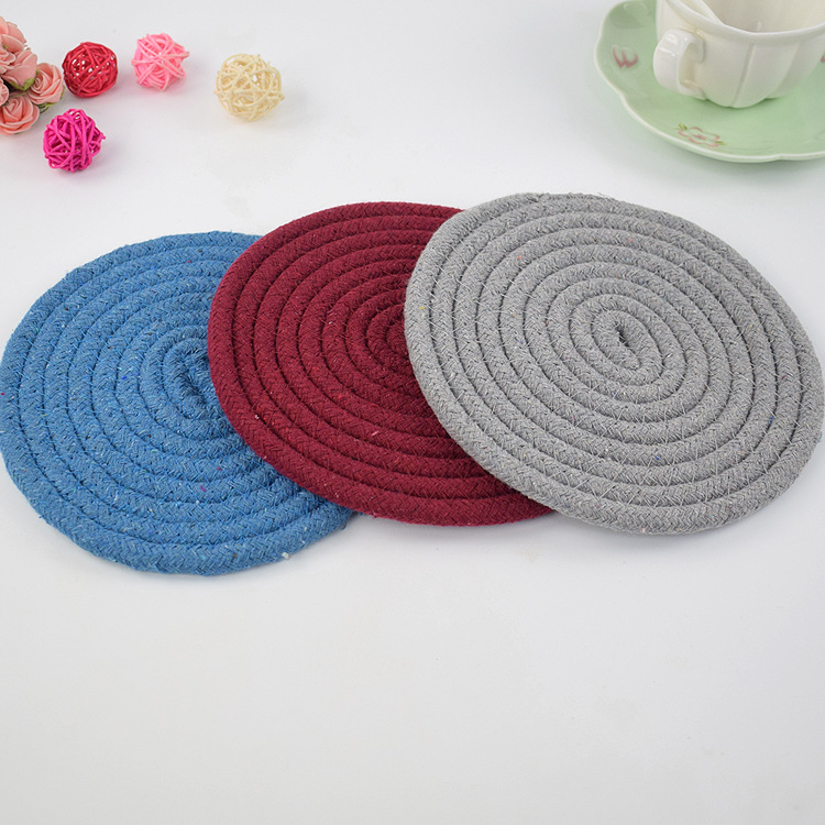Factory Direct Sales Coasters Heat Insulation Anti-Scald Coaster Non-Slip Stain-Resistant Dog Coasters Cotton String Pet Bowl Pad Coasters Customization Factory Direct Sales Coasters Heat Insulation Anti-Scald Coaster Non-Slip Stain-Resistant Dog Coasters Cotton String Pet Bowl Pad Coasters Customization