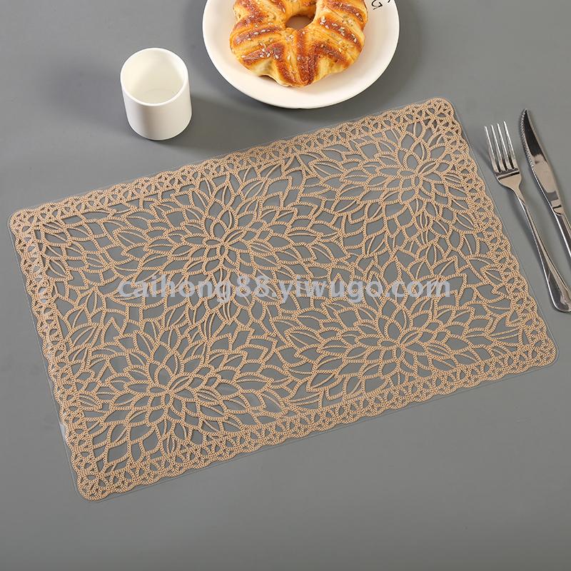 Simple Nordic style table mat hollow out PVC thickening western pad, waterproof, anti - slip and heat insulation Chinese pad can be customized Simple Nordic style table mat hollow out PVC thickening western pad, waterproof, anti - slip and heat insulation Chinese pad can be customized