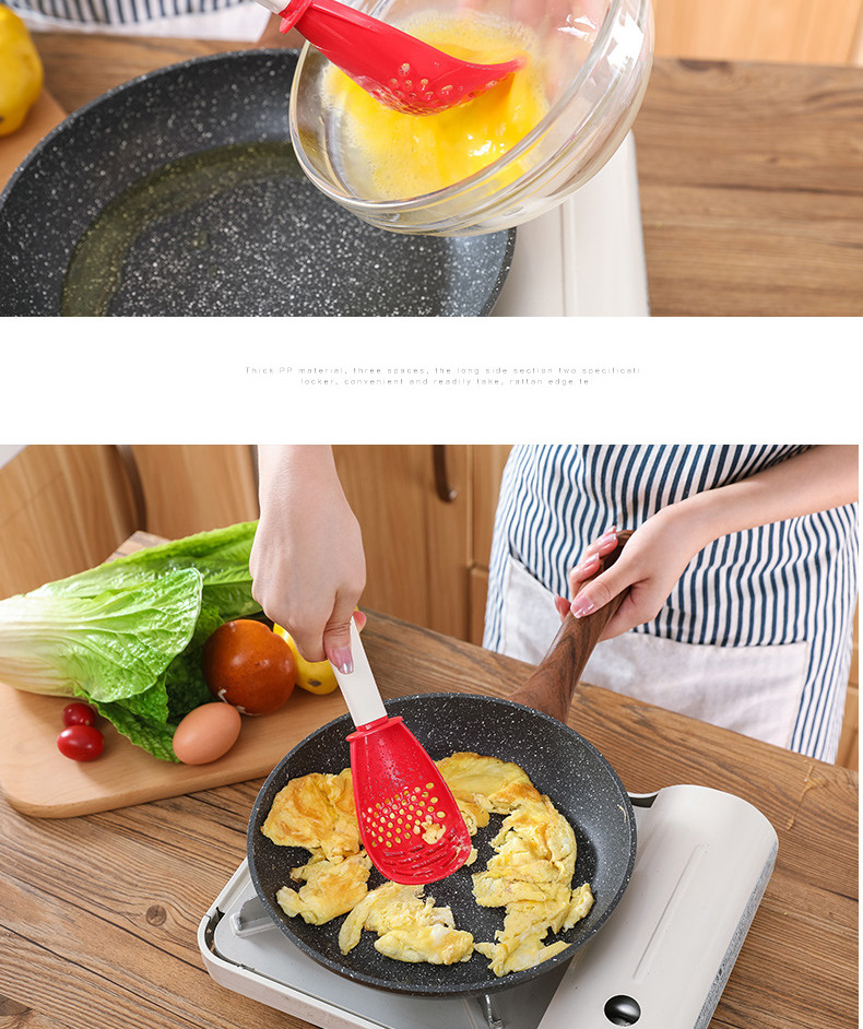 Kitchen Multi-Functional Grinding Spoon Mash Drain Colander Grinding Ginger and Garlic Spoon  Mashed Potatoes Spatula