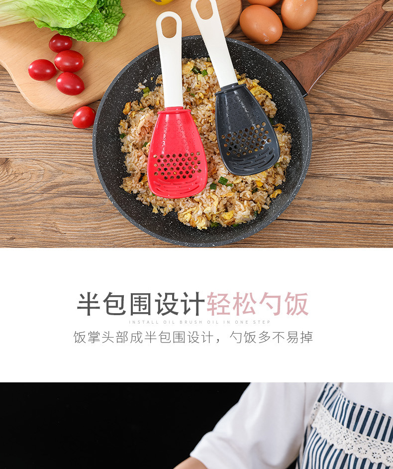 Kitchen Multi-Functional Grinding Spoon Mash Drain Colander Grinding Ginger and Garlic Spoon  Mashed Potatoes Spatula