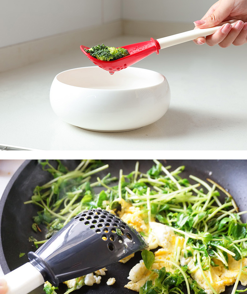 Kitchen Multi-Functional Grinding Spoon Mash Drain Colander Grinding Ginger and Garlic Spoon  Mashed Potatoes Spatula